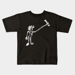 Man with Arrow Doodle White Kids T-Shirt